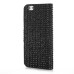 Bling Rhinestone Magnetic Folio Leather Case with Card Slot for iPhone 6 Plus - Black