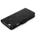 Bling Rhinestone Magnetic Folio Leather Case with Card Slot for iPhone 6 Plus - Black