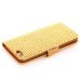 Bling Rhinestone Magnetic Folio Leather Case with Card Slot for iPhone 6 Plus - Gold