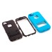 Blue Silicone and PC Hybrid Case with Built-in Stand for iPhone 5/5s - Black