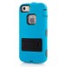 Blue Silicone and PC Hybrid Case with Built-in Stand for iPhone 5/5s - Black