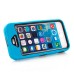 Blue Silicone and PC Hybrid Case with Built-in Stand for iPhone 5/5s - Black