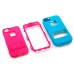 Blue Silicone and PC Hybrid Case with Built-in Stand for iPhone 5/5s - Magenta