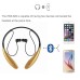 Bluetooth Wireless Stereo Neckband Earphone for iPhone Samsung Smartphone - Gold