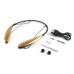 Bluetooth Wireless Stereo Neckband Earphone for iPhone Samsung Smartphone - Gold