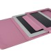 Book Style Leather Folio Case Cover With Flip Stand For iPad 2 / 3 / 4 - Pink