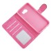 Bright Color Sheepskin Bling Rhinestone Decorated Leather Case Stand Cover with Card Holder for Samsung Galaxy S6 Edge - Pink
