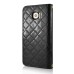Bright Color Sheepskin Bling Rhinestone Decorated Leather Case Stand Cover with Card Holder for Samsung Galaxy S6 G920 - Black