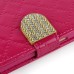 Bright Color Sheepskin Bling Rhinestone Decorated Leather Case Stand Cover with Card Holder for Samsung Galaxy S6 G920 - Red