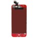 Bright Color iPhone 5 Digitizer Touch Panel Screen With LCD Display Screen + Flex Cable + Supporting Frame + Home Button - Red