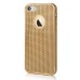 Bright Slim Metal Chain Lines Pattern TPU Soft Back Case Cover For iPhone 5 / 5s - Gold