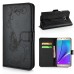 Butterfly Pattern Magnetic Leather Flip Case With Card Slot For Samsung Galaxy Note 5 - Black