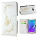 Butterfly Pattern Magnetic Leather Flip Case With Card Slot For Samsung Galaxy Note 5 - White