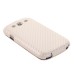 Carbon Fiber Vertical Flip Leather Case for Samsung Galaxy S3 - White