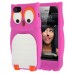 Cartoon Series Owl Design Silicone Case For iPhone 5 iPhone 5s- Magenta