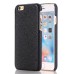 Cattle Hide Floral Printed Design Leather Back Case for iPhone 6/6S - Black