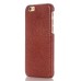 Cattle Hide Floral Printed Design Leather Back Case for iPhone 6/6S - Brown