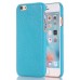 Cattle Hide Floral Printed Design Leather Back Case for iPhone 6/6S - Light blue