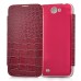 Classical Crocodile Skin Design Leather And Alloy Back Cover With NFC For Samsung Note 2 N7100 - Red