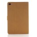 Classical Magnetic Flip Stand Leather Smart Cover Case With Wake / Sleep Function For iPad Mini 4 - Yellow-Brown