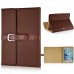 Classical Retro Trendy High Impact Folio Old Fashion Leather Flip Stand Case Folding Smart Cover With Belt Clip Buckle For iPad Mini 4 - Brown