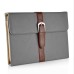 Classical Retro Trendy High Impact Folio Old Fashion Leather Flip Stand Case Folding Smart Cover With Belt Clip Buckle For iPad Mini 4 - Grey