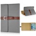 Classical Retro Trendy High Impact Folio Old Fashion Leather Flip Stand Case Folding Smart Cover With Belt Clip Buckle For iPad Mini 4 - Grey