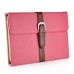 Classical Retro Trendy High Impact Folio Old Fashion Leather Flip Stand Case Folding Smart Cover With Belt Clip Buckle For iPad Mini 4 - Pink