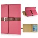 Classical Retro Trendy High Impact Folio Old Fashion Leather Flip Stand Case Folding Smart Cover With Belt Clip Buckle For iPad Mini 4 - Pink