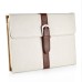 Classical Retro Trendy High Impact Folio Old Fashion Leather Flip Stand Case Folding Smart Cover With Belt Clip Buckle For iPad Mini 4 - White