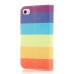 Color Drawing Design Stand Magnetic Wallet Leather Case with Card Slot for iPhone 4/4S - Rainbow