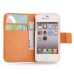 Color Drawing Design Stand Magnetic Wallet Leather Case with Card Slot for iPhone 4/4S - Rainbow