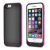 Colorful 3500 mAh Detachable Back Case with Built-in Battery Designed for iPhone 6 4.7 inch - Black/Magenta