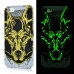 Colorful Artistic Luminous Hard Plastic Animals Yellow Wolf Back Cover Case For iPhone 5 / 5s