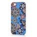 Colorful Artistic Luminous Hard Plastic Retro Flowers In Blue Background Back Cover Case For iPhone 5 / 5s
