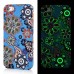 Colorful Artistic Luminous Hard Plastic Retro Flowers In Blue Background Back Cover Case For iPhone 5 / 5s