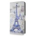 Colorful Blue Eiffel Tower Pattern Magnetic Stand Leather Case With Card Slots For Samsung Galaxy Note 5