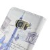 Colorful Blue Eiffel Tower Pattern Magnetic Stand Leather Case With Card Slots For Samsung Galaxy Note 5