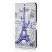 Colorful Blue Eiffel Tower Pattern Magnetic Stand Leather Case With Card Slots For Samsung Galaxy S6 Edge Plus