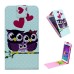 Colorful Drawing Magnetic Vertical Leather Case with Card Slot for Samsung Galaxy Note 4 - Owl Family