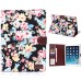 Colorful Floral Sleep / Wake Function Magnetic Stand Flip Leather Case with Card Slot for iPad Air 2 ( iPad 6 ) - Black