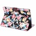 Colorful Floral Sleep / Wake Function Magnetic Stand Flip Leather Case with Card Slot for iPad Air 2 ( iPad 6 ) - Black