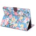 Colorful Floral Sleep / Wake Function Magnetic Stand Flip Leather Case with Card Slot for iPad Air 2 ( iPad 6 ) - Light Blue