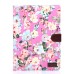 Colorful Floral Sleep / Wake Function Magnetic Stand Flip Leather Case with Card Slot for iPad Air 2 ( iPad 6 ) - Pink