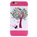 Colorful Painted Hard Back PC Shell Case Cover for iPhone 6 / 6s - Colorized Tree And Cat