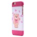 Colorful Painted Hard Back PC Shell Case Cover for iPhone 6 / 6s - Pink bowknot bear