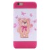 Colorful Painted Hard Back PC Shell Case Cover for iPhone 6 / 6s - Pink bowknot bear