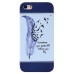 Colorful Painted Hard Back PC Shell Case Cover for iPhone SE/5s - Blue feather