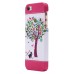 Colorful Painted Hard Back PC Shell Case Cover for iPhone SE/5s - Colorized tree and cat