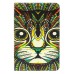 Colorful Picture Printed Artistic Cat Wallet Card Slot Stand Leather Smart Case For iPad Mini 4